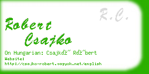 robert csajko business card